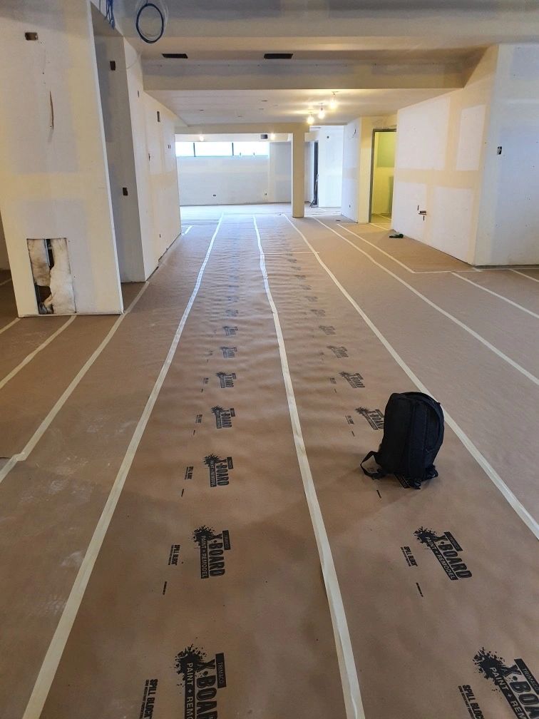 New floors of Midway Dispensary Covered for protection