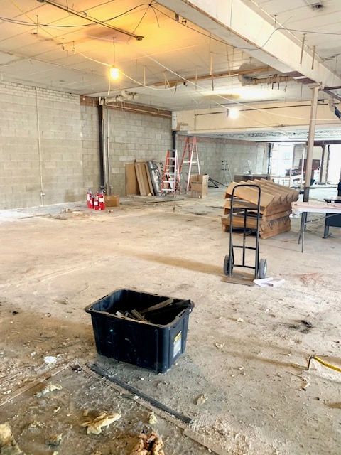 Wall demolition on Midway Dispensary