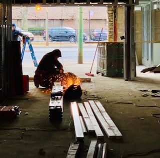 Midway received a new front facade. Gotta love the welders!