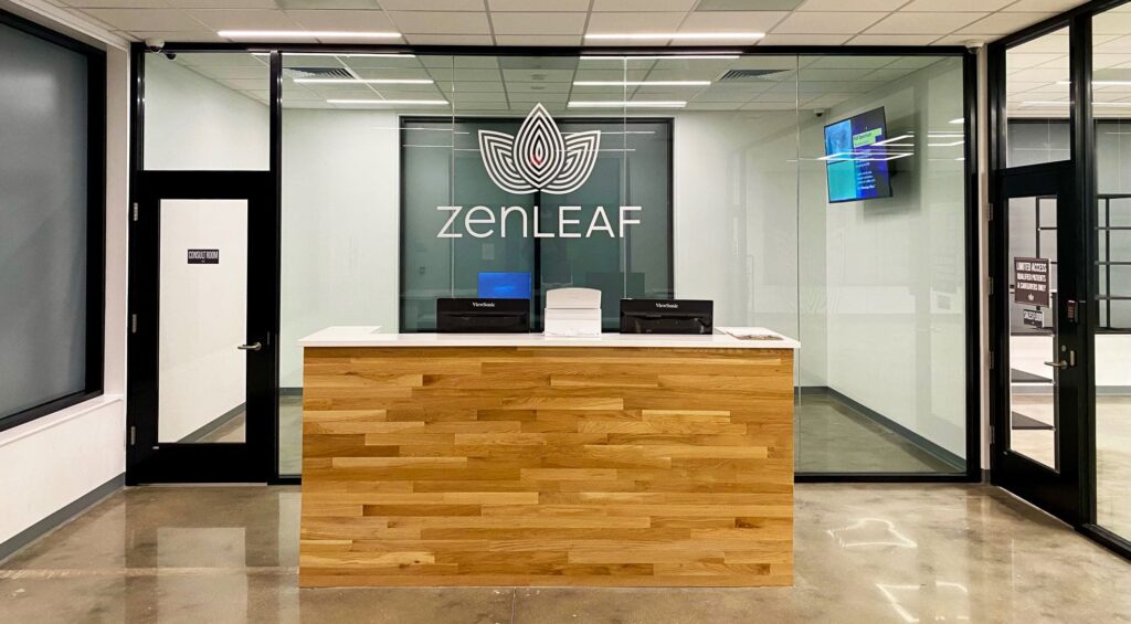 Front desk of Zen Leaf