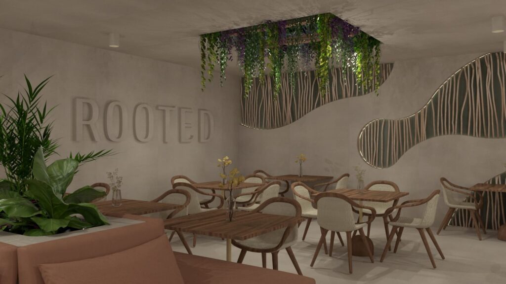 Interior Dispensary with tables